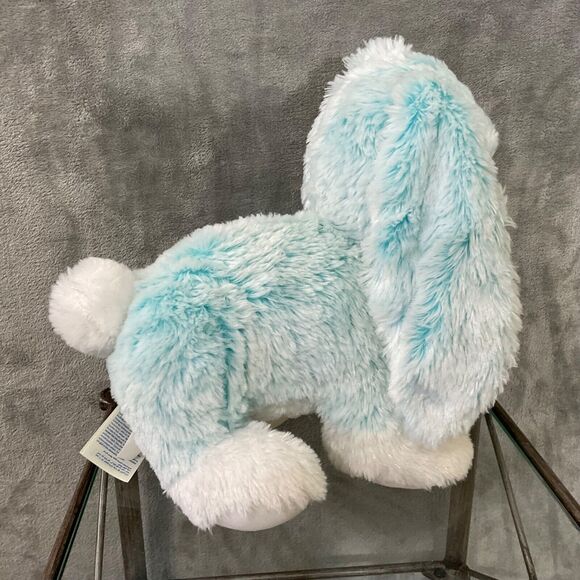 Build-A-Bear 2018 Merry Mint Blue White Bunny Rabbit Sparkle Plush  w sound - Picture 3 of 13